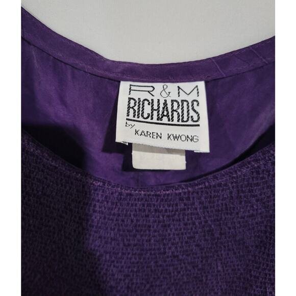 R&M Richards by Karen Kwong Women’s Purple Vintage Sleeveless Maxi Dress Sz 8 - Picture 5 of 7